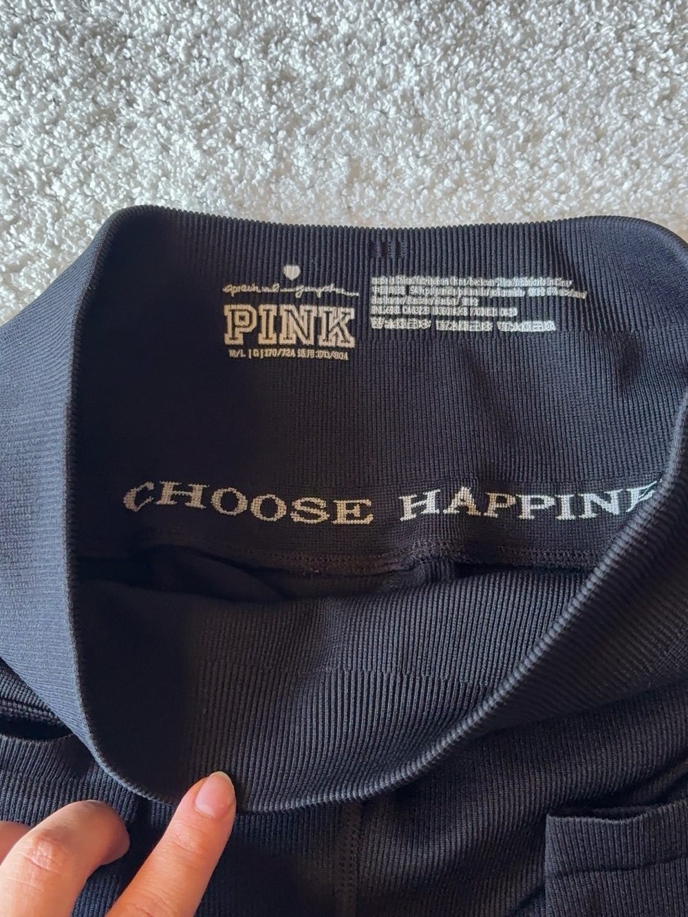 Victoria's Secret PINK high waisted black ribbed leggings